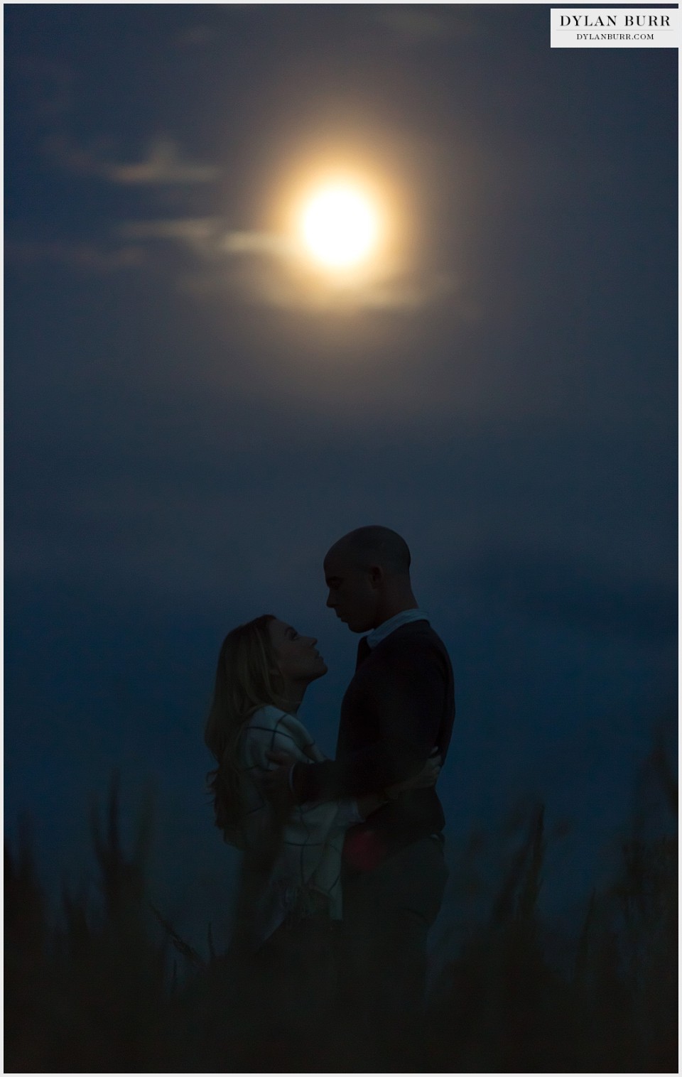 denver engagement photographer moon glow night