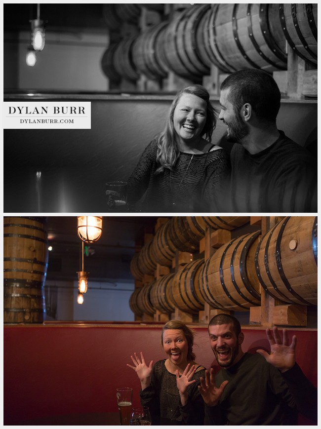 denver engagement photographer stranahans whiskey barrels