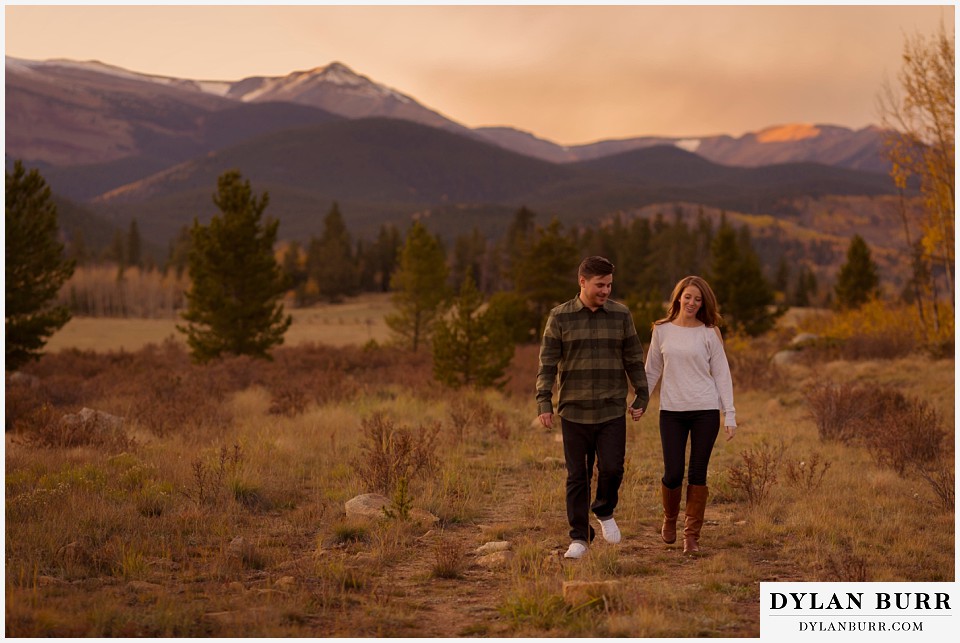 colorado mountains fall engagement photo session mountain valley