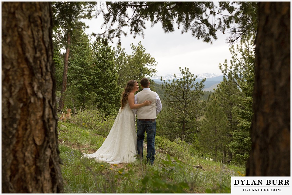 lost gulch overlook elopement wedding boulder co pine trees