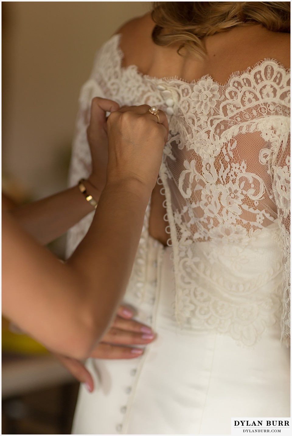 silverpick lodge wedding durango colorado close up of lace shrug