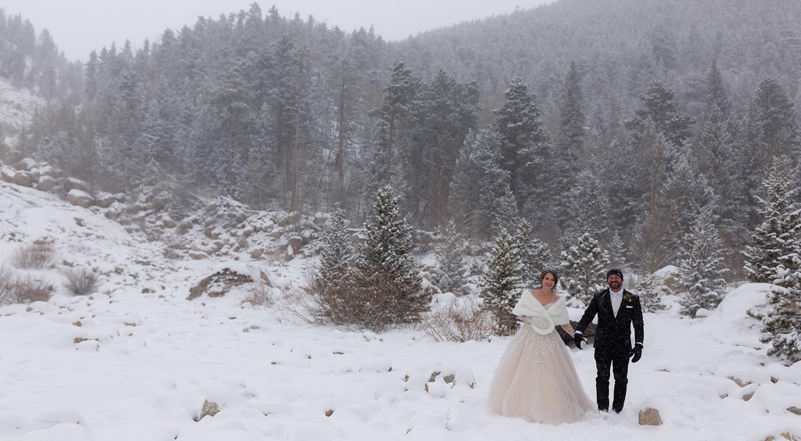 snowy colorado wedding photography