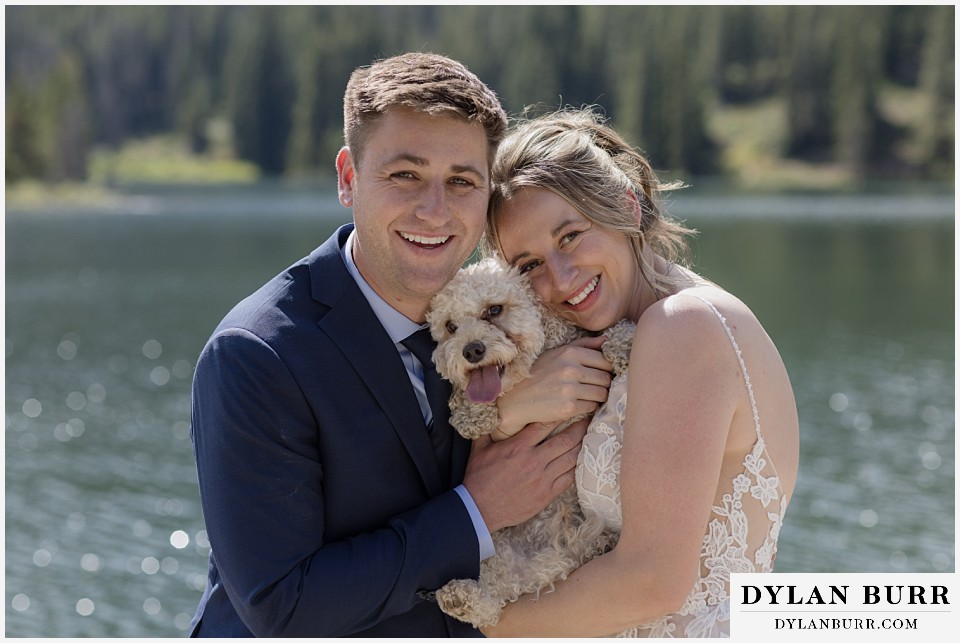 10 mile wedding hall wedding couple with dog