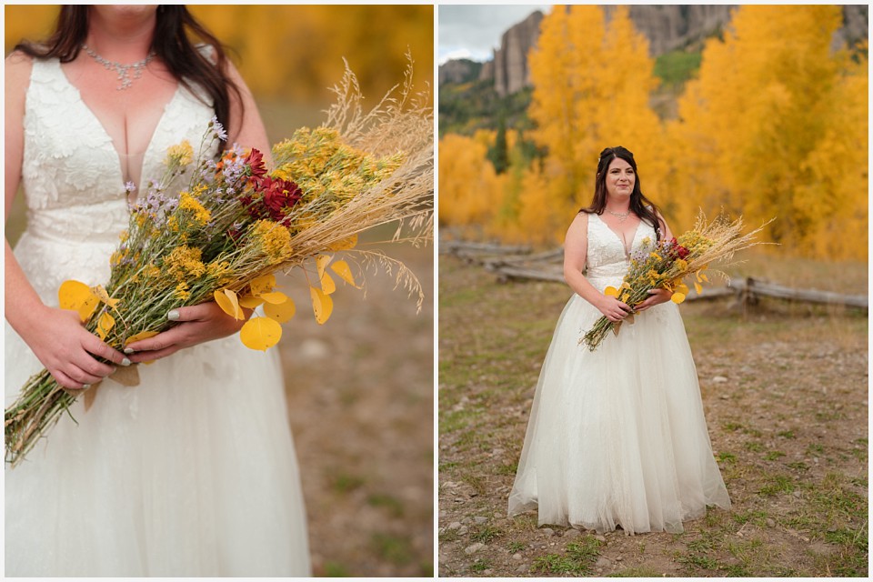 adventure elopement western colorado fall wedding bouquet