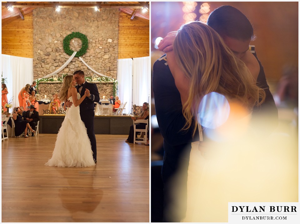 Pinecrest Weddings and Event Center bride and groom first dance in glowy light