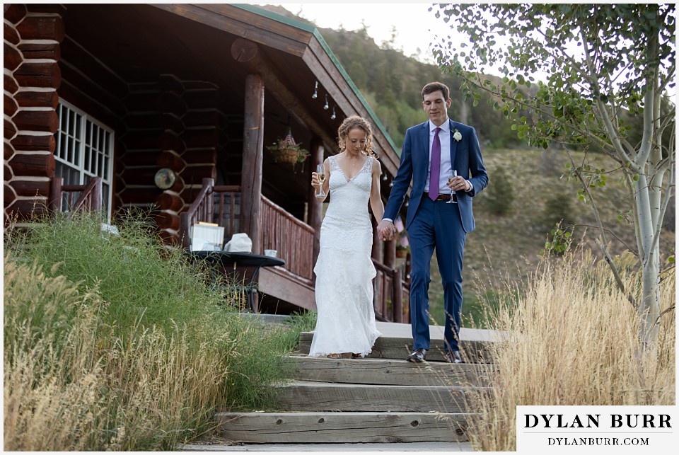 bride and groom entering reception at Antler Basin Ranch wedding