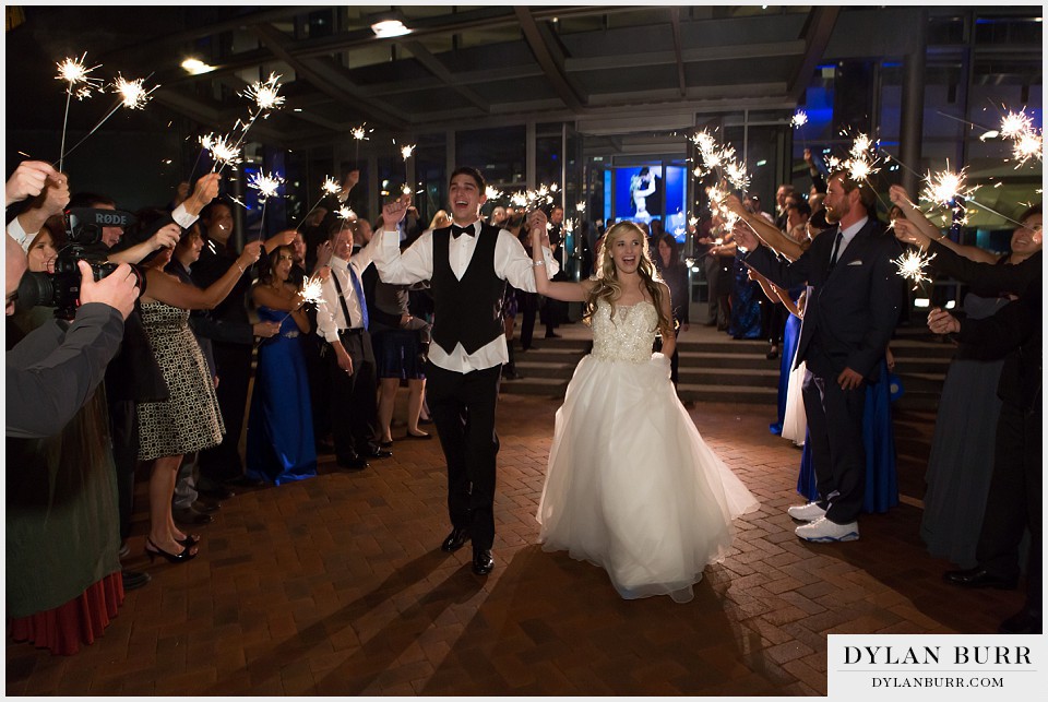 cable-center denver wedding sparkler exit