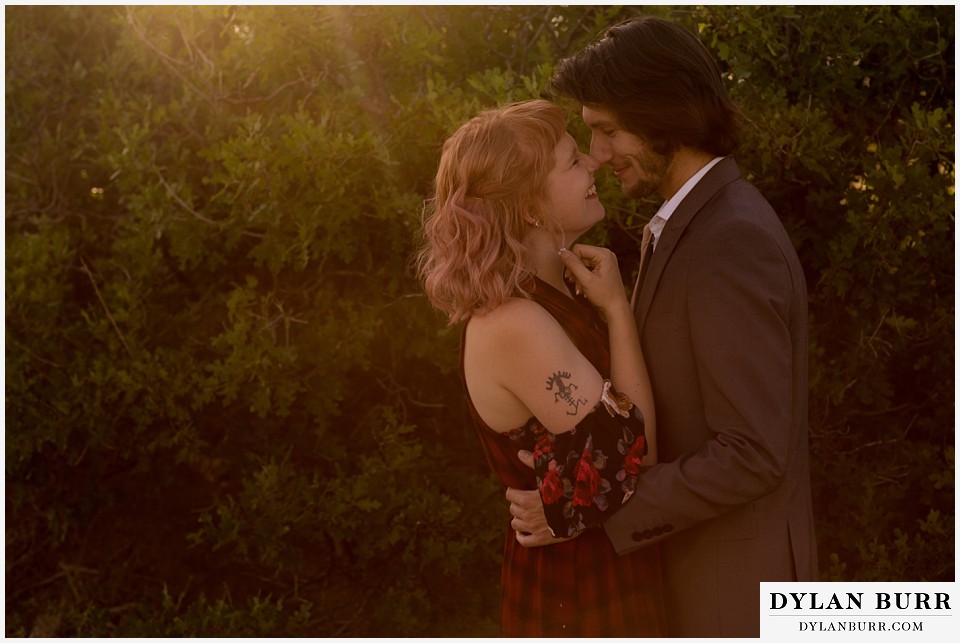 castle rock colorado engagement session sunset snuggles