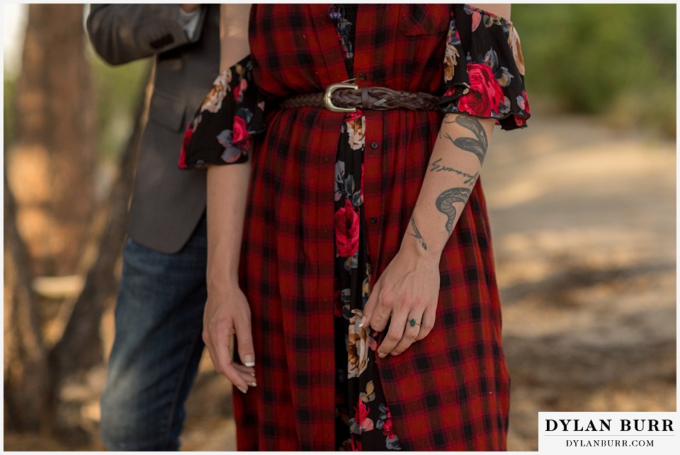 castle rock colorado engagement session tattoos and apetite rings