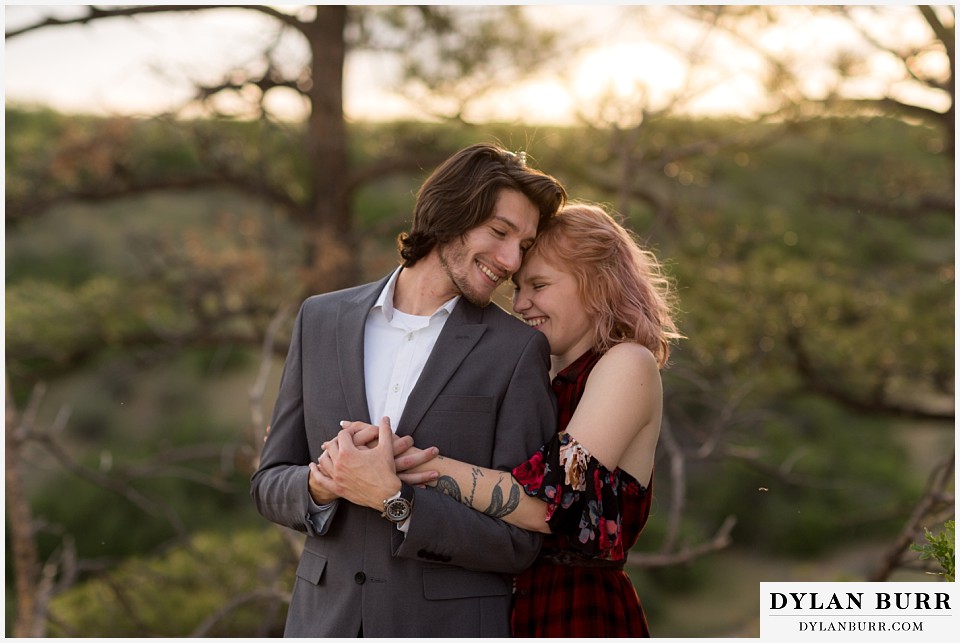 castle rock colorado engagement session hugs