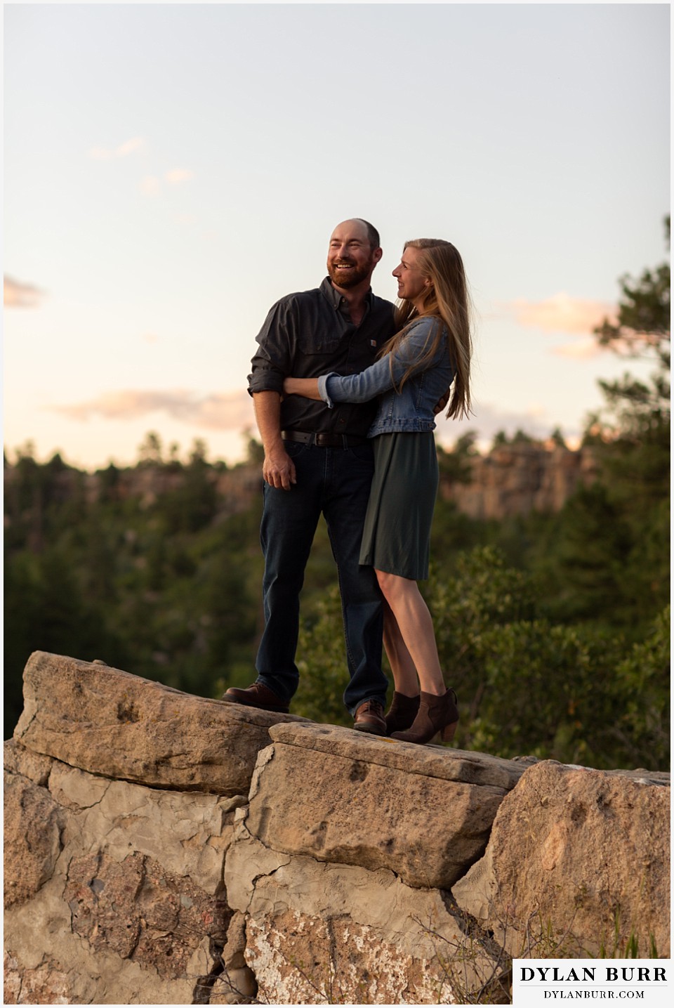 castlewood canyon engagement photos happy couple together