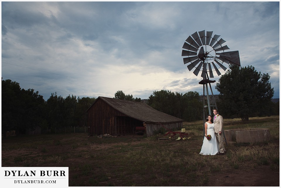 chatfield farms wedding botanic gardens bride and groom by old windmill