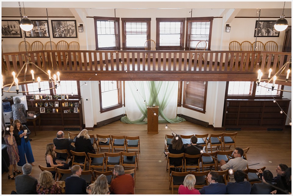 chautauqua community house wedding ceremony set up