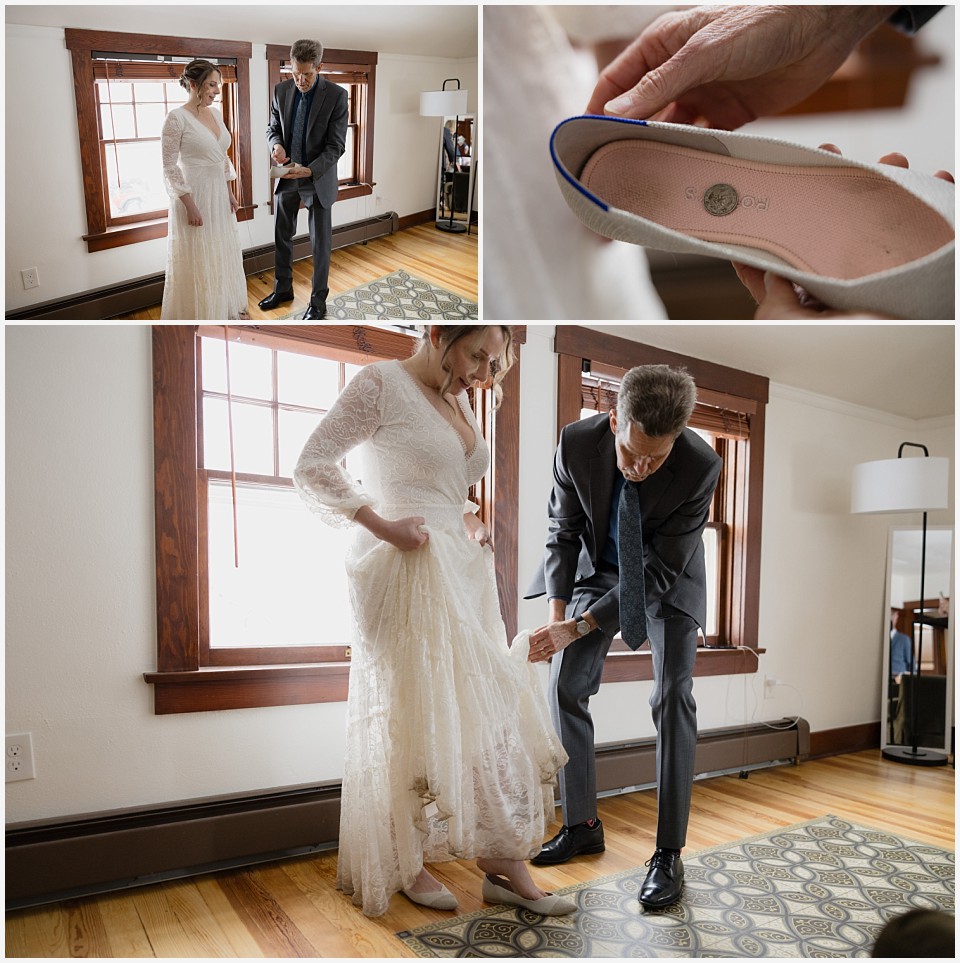 chautauqua community house wedding dad playing six pence in shoe