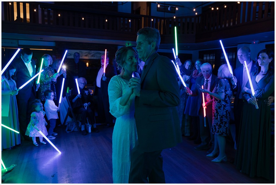 chautauqua community house wedding lightsaber dance with dad