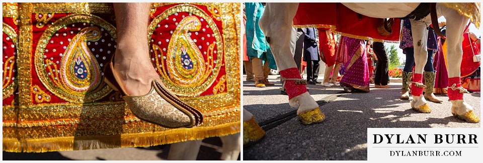 cielo at castle pines wedding colorado mountain wedding grooms shoes hindu wedding during barat