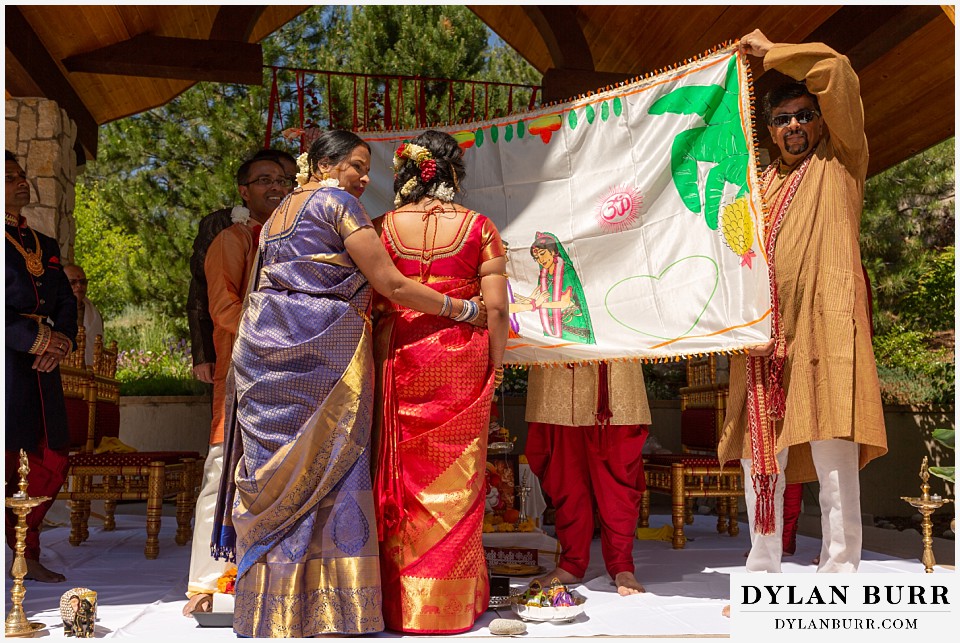 cielo at castle pines wedding colorado mountain wedding hindu wedding sheet blind