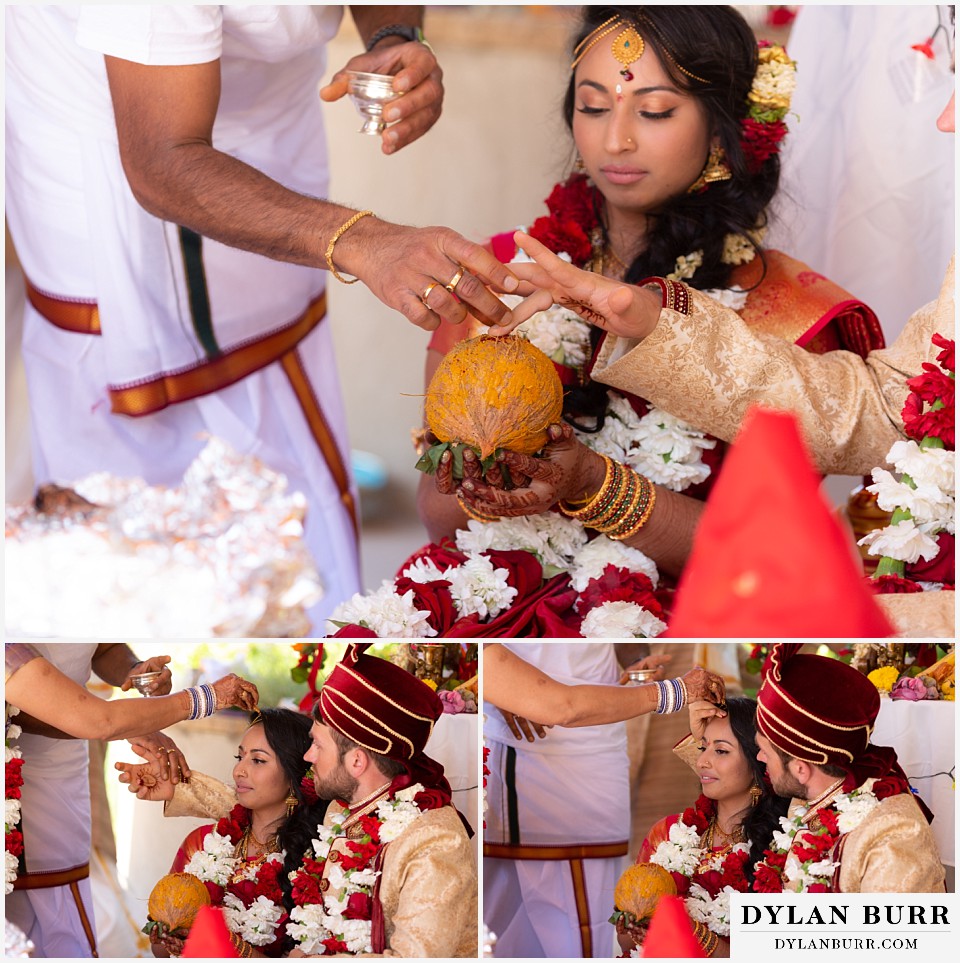 cielo at castle pines wedding colorado mountain wedding ceremony coconut hindu wedding ceremony