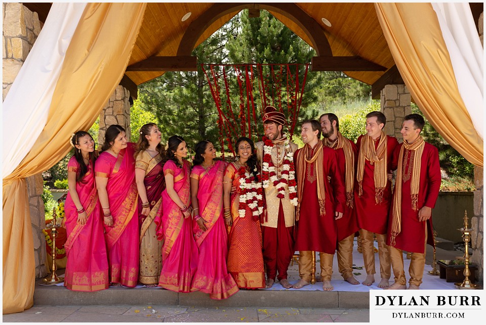 cielo at castle pines wedding colorado mountain wedding hindu bridal party