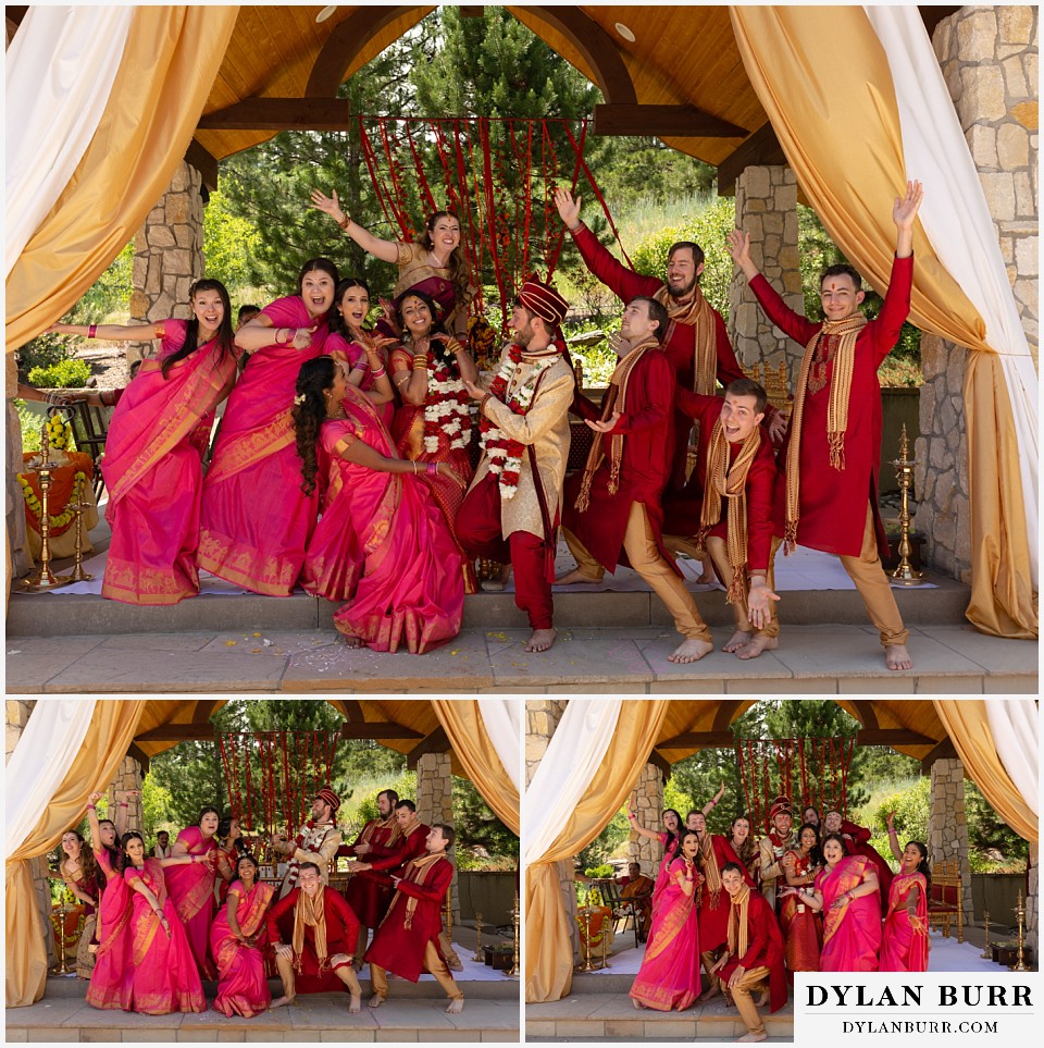 cielo at castle pines wedding colorado mountain wedding fun hindu wedding party photos