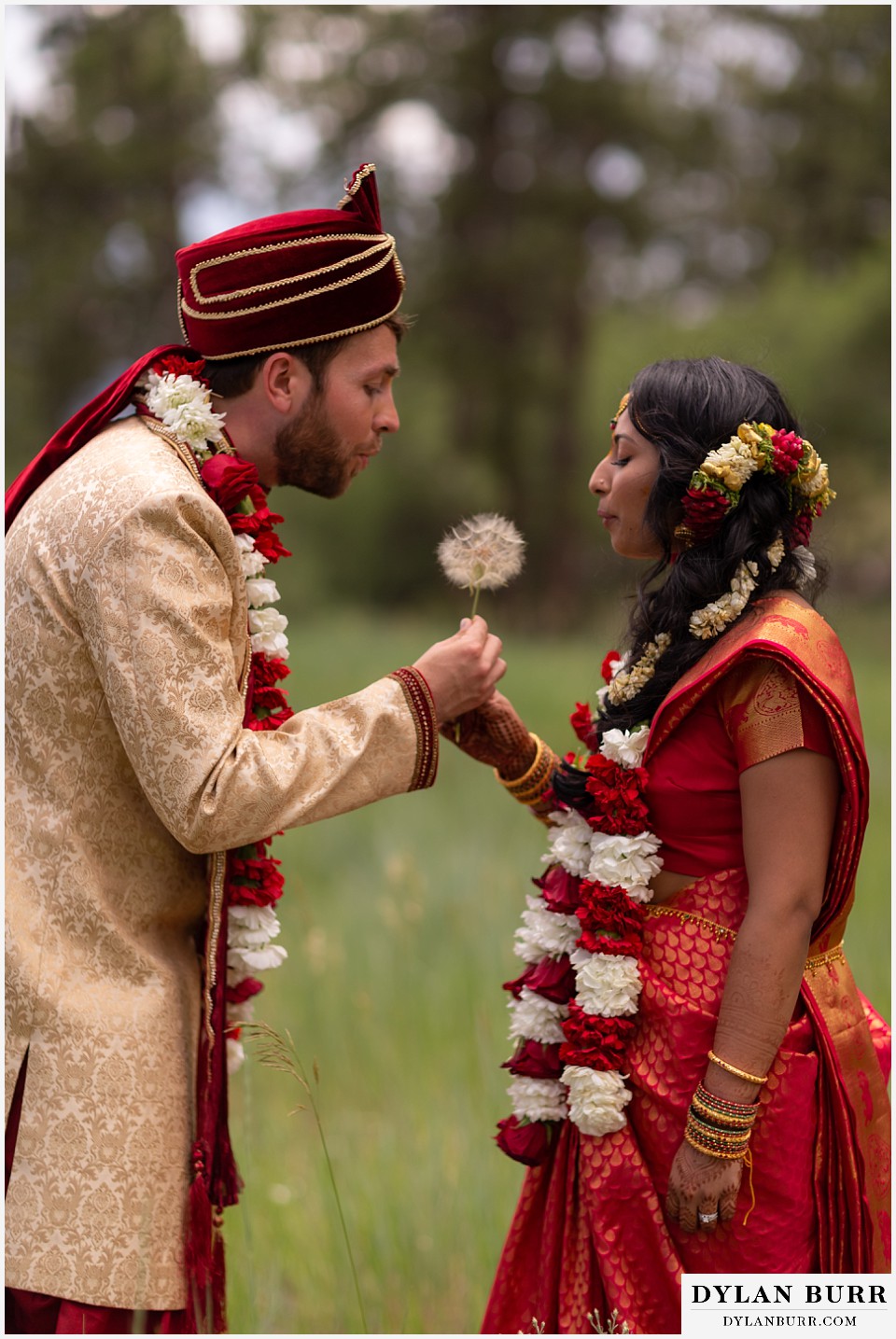 cielo at castle pines wedding colorado mountain wedding hindu wedding couple making a wish