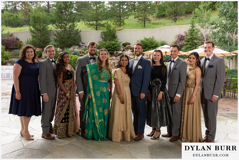 cielo at castle pines wedding colorado mountain wedding hindu wedding bridal party dinner formal wear