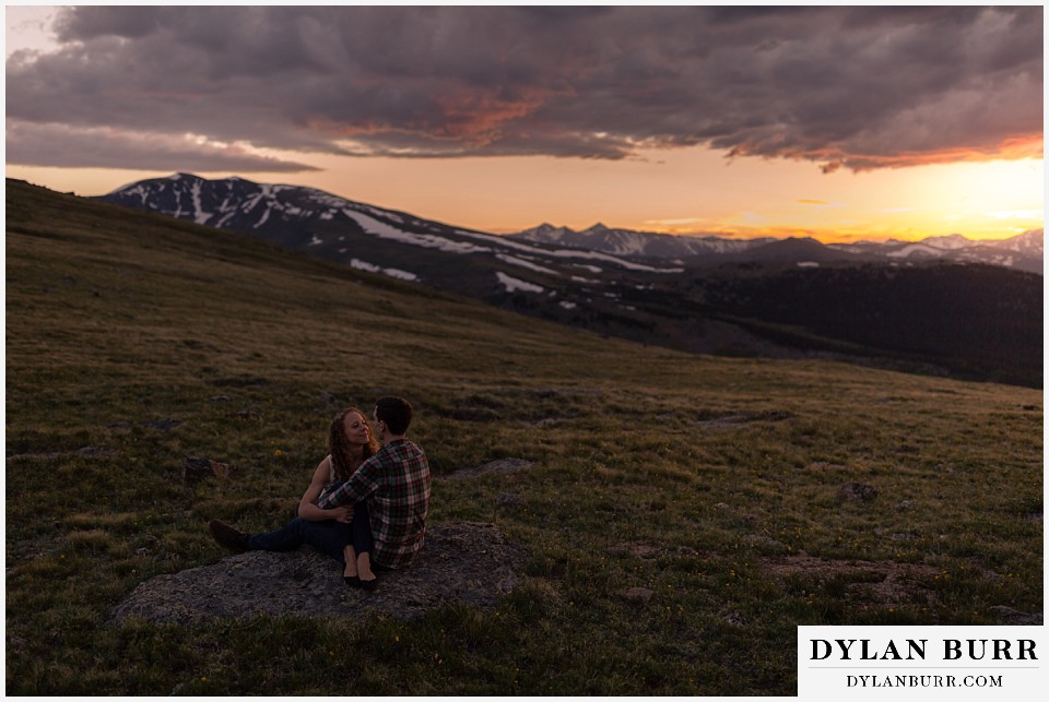 colorado mountain enagagement photo session alpine sunset