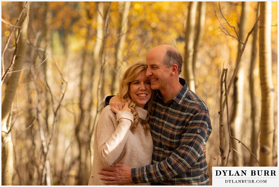 colorado engagement session in mountains couple so happy together