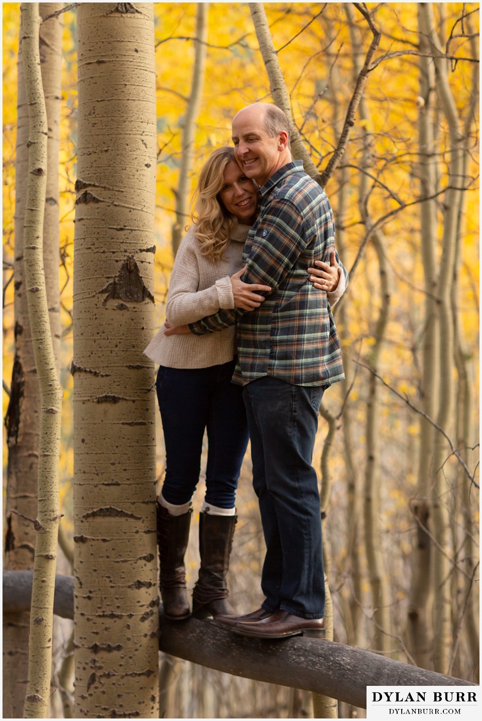 colorado engagement session in mountains getting in close during the fall