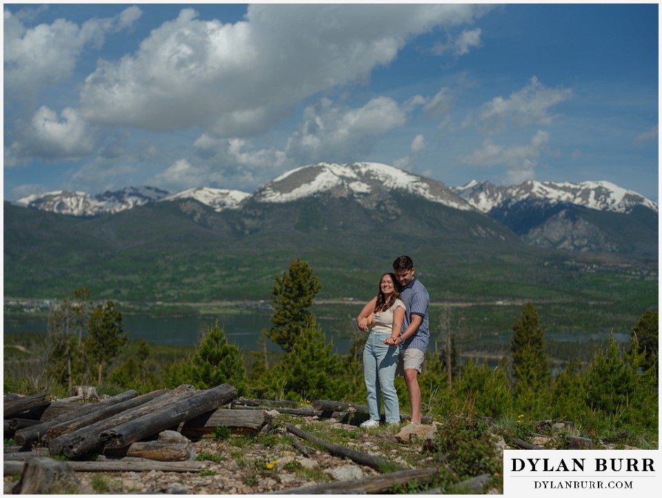 colorado mountain marriage proposal dacing together in mountains
