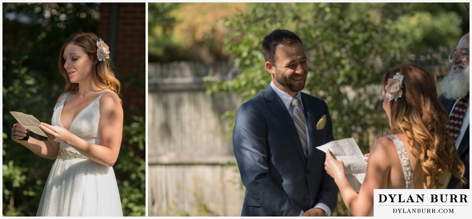colorado wedding photographer denver backyard wedding brides vows