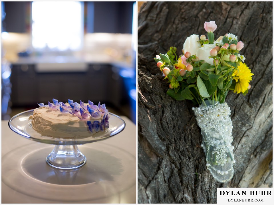 colorado-wedding photographer denver backyard wedding cake bouquet