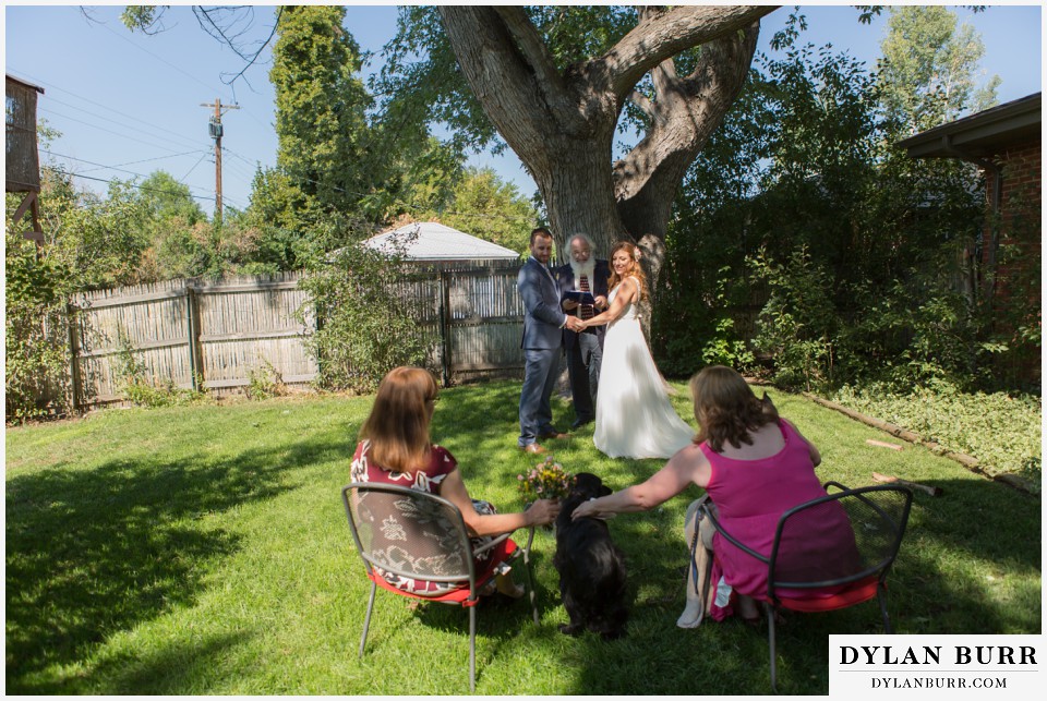 colorado wedding photographer denver backyard wedding ceremony