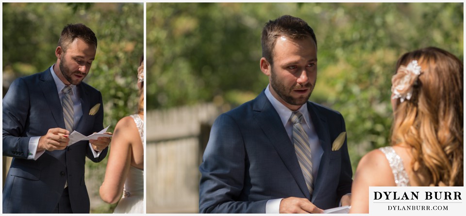 colorado wedding photographer denver backyard wedding reading vows