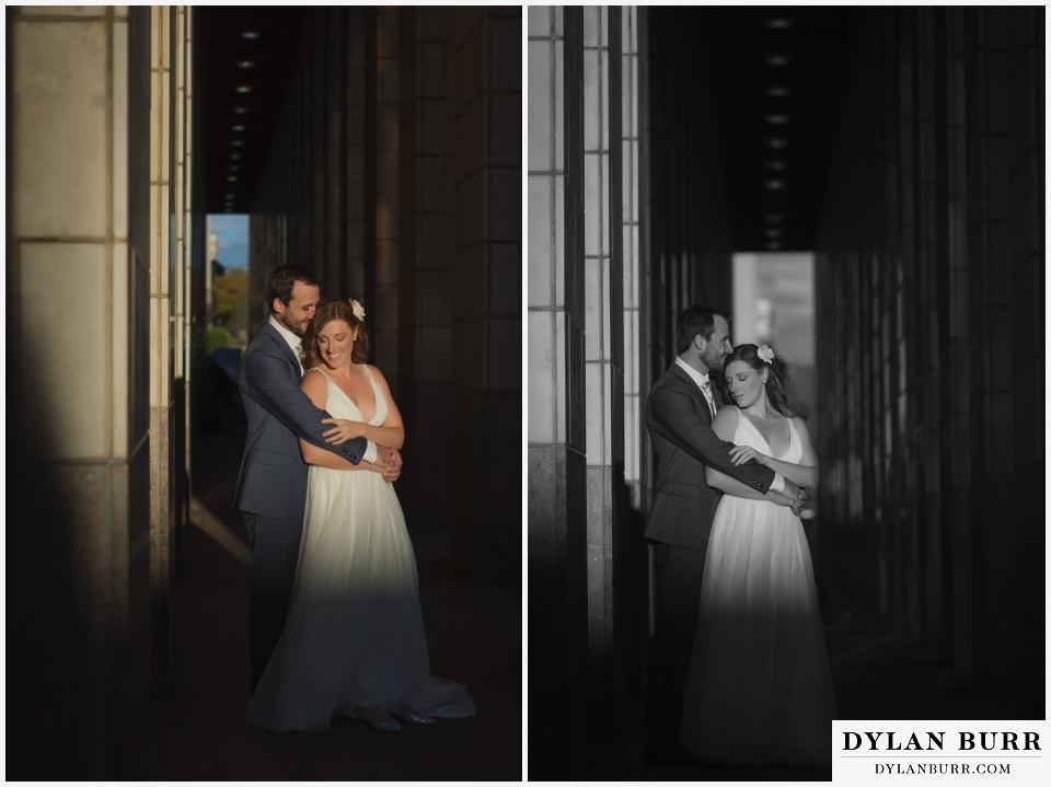 colorado wedding photographer dramatic downtown denver