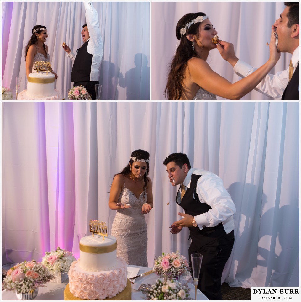 colorado wedding photographer denver botanic gardens cake cutting