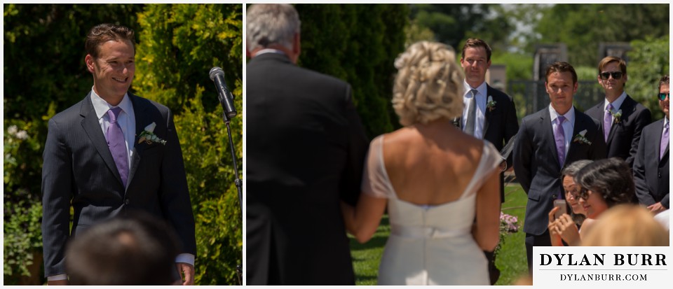 denver botanic gardens wedding ceremony bride groom