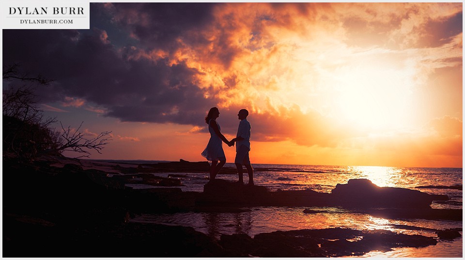 destination beach wedding day after sunset silhouette turks caicos