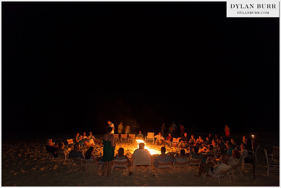 destination beach wedding firepit bonfire circle turks caicos