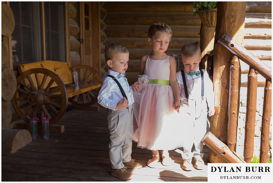 devils thumb ranch wedding flower girl with ring bearers