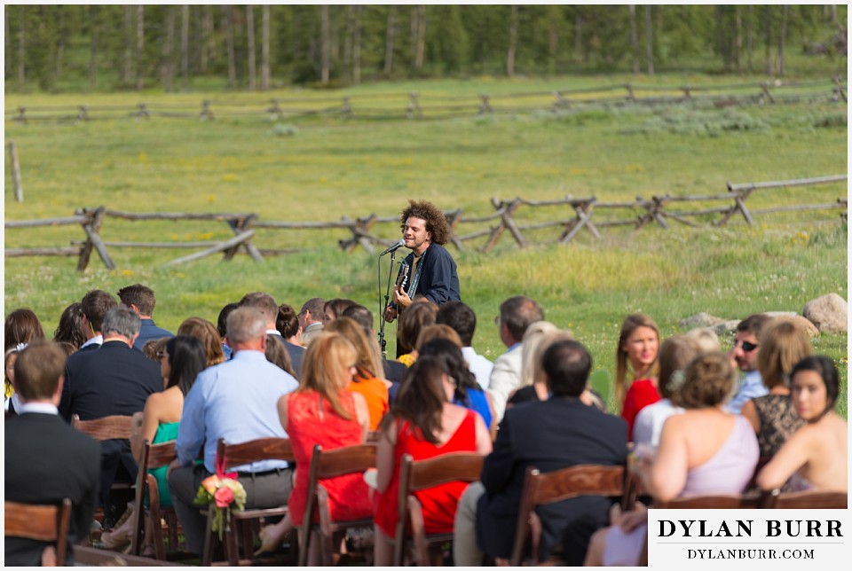 devils thumb ranch wedding guitarist playing for ceremony