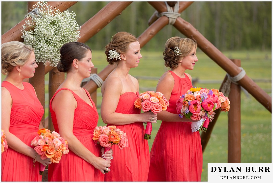 devils thumb ranch wedding bridesmaids and bouquets
