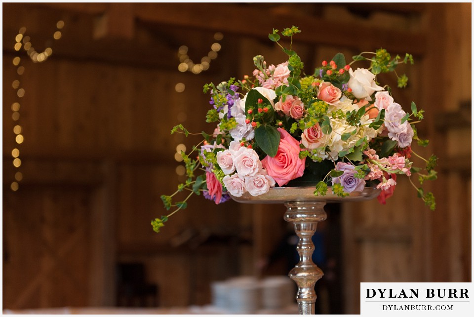 devils thumb ranch wedding large tall flower centerpieces