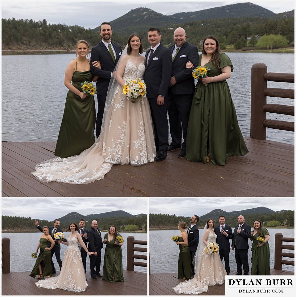 Evergreen lake house bridal party photos