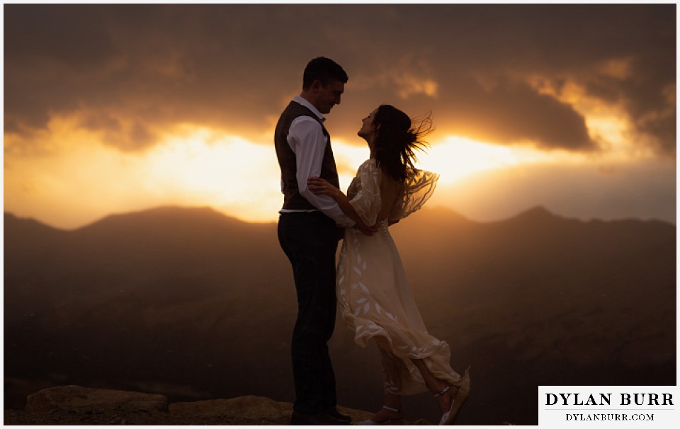 rocky mountain national park wedding colorado at sunset