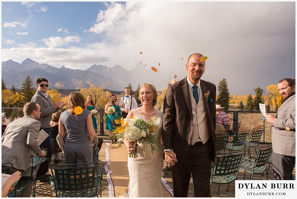 grand teton wedding ceremony happy couple