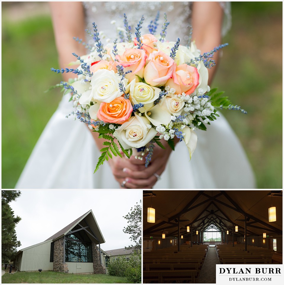 lookout mountain wedding brides bouquet and rockland community church views