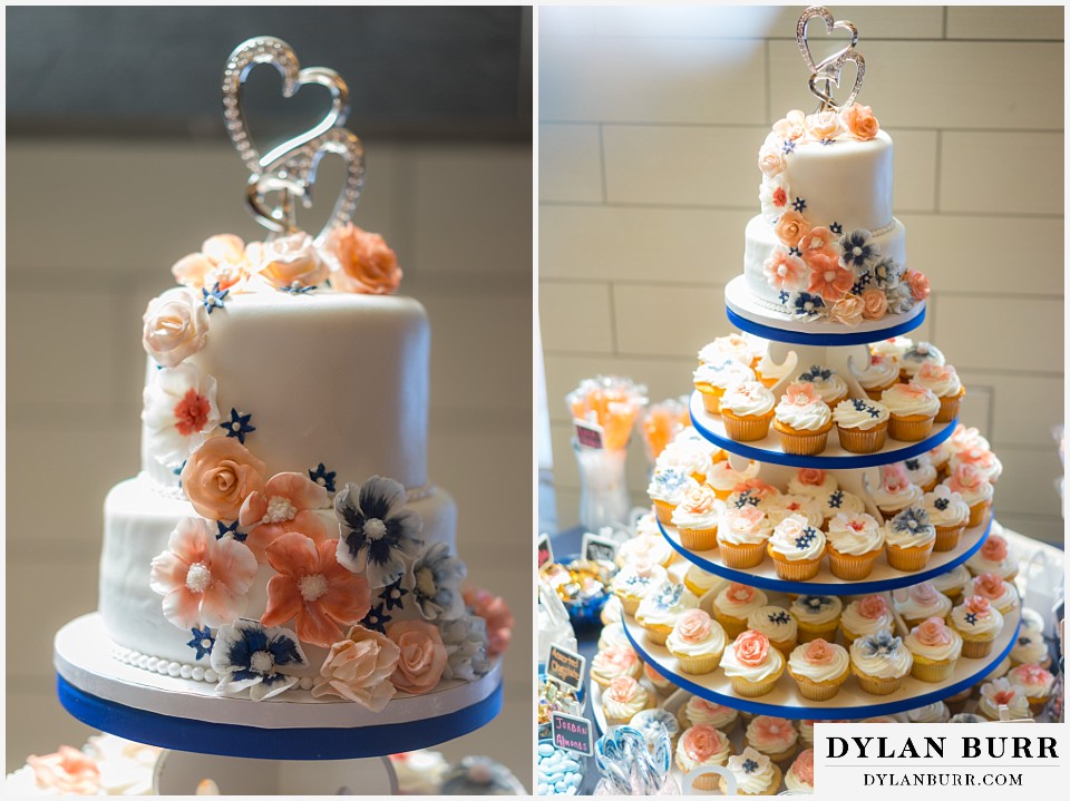 lookout mountain wedding cake and cupcakes