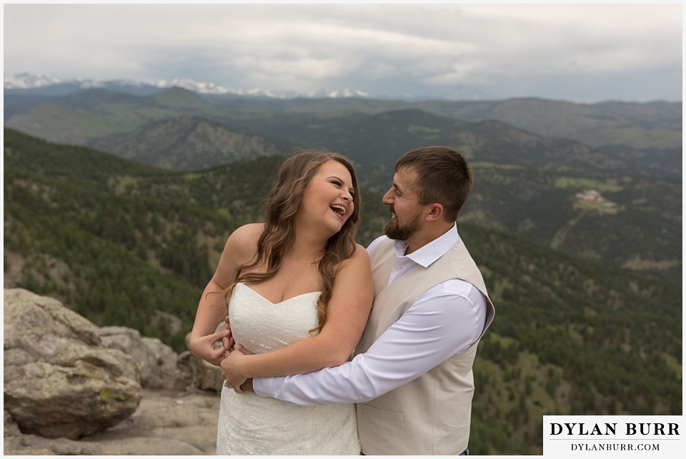 colorado mountain elopement lost gulch overlook wedding boulder co laughing