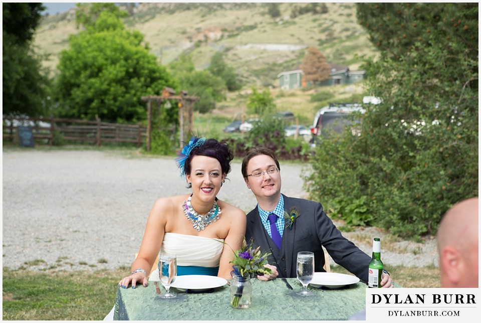 lyons farmette wedding bride and groom at head table
